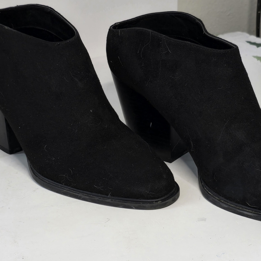 Brash womens suede black ankle boot /clog slide in Sz 11